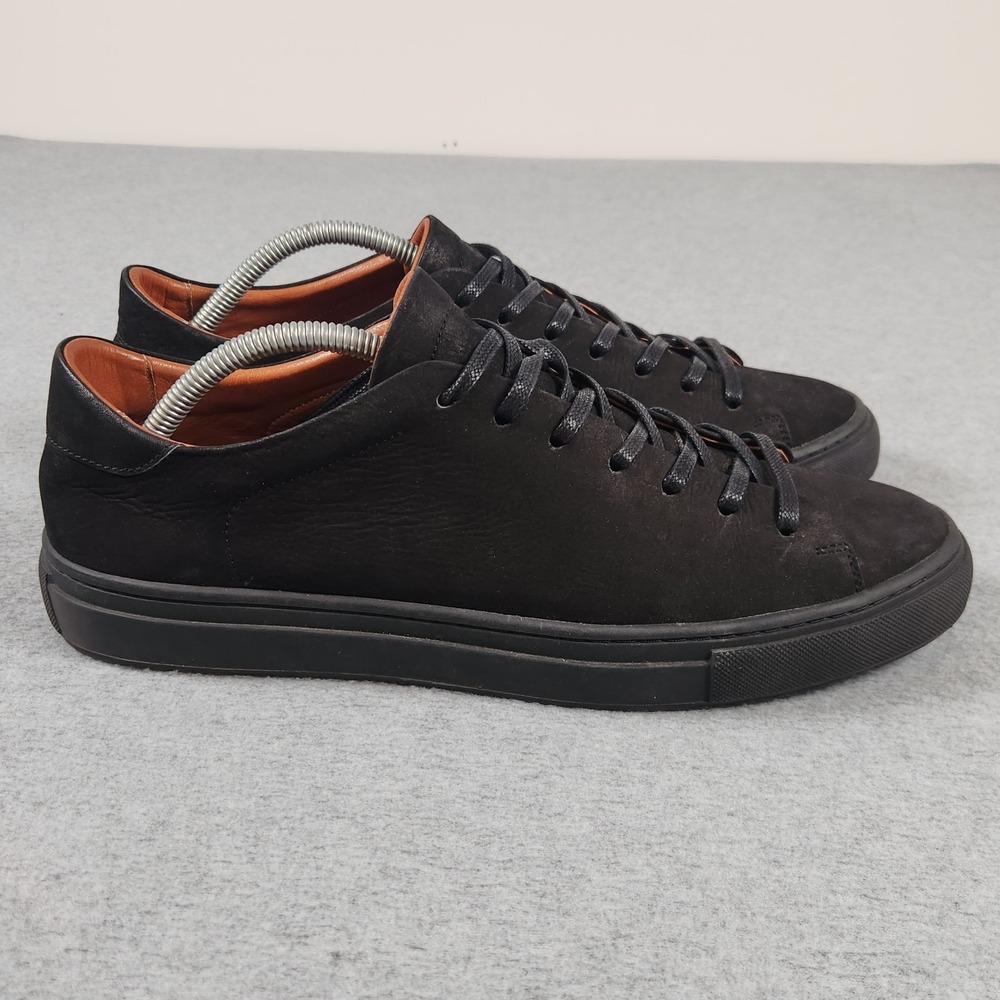 Beckett Simonon Reid Men's 10.5 Black Suede Lace-Up Low Top Sneakers Rubber Sole